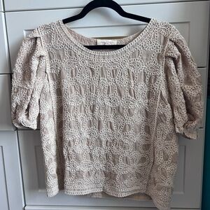Solitaire Cream Boxy Ribbed Blouse